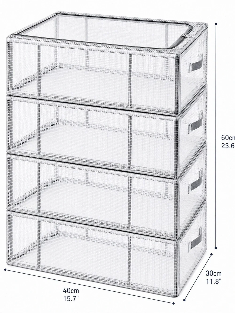 Clear Stackable Shoe Storage Boxes, Set of 4